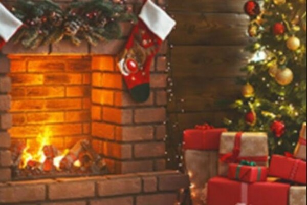 Fireplace at Christmas