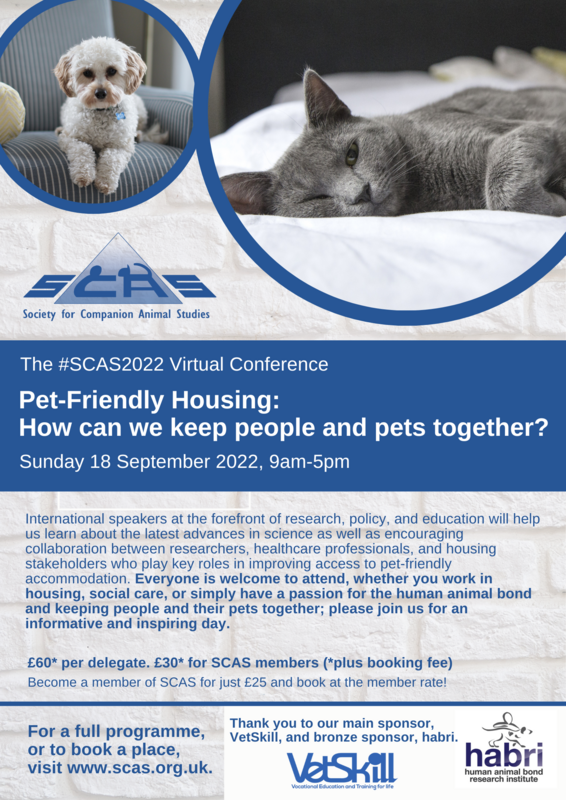SCAS 2022 Conference - Pet Friendly Housing - How can we keep people and  pets together? - | Housing Studies Association