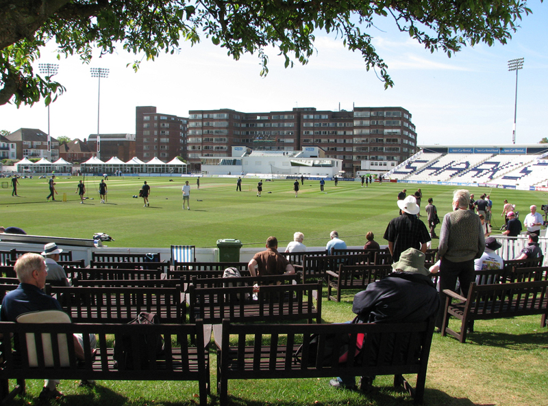 Image of the County Ground, Hove by John Sutton via Wikimedia.