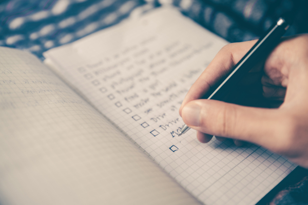 Check list in notebook